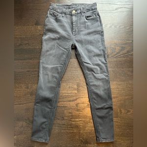 7 For All Man Kind Gray High Waist Ankle Skinny Jeans Sz 29